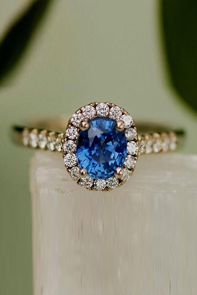 Best sapphires designers oval cut halo pave band gold