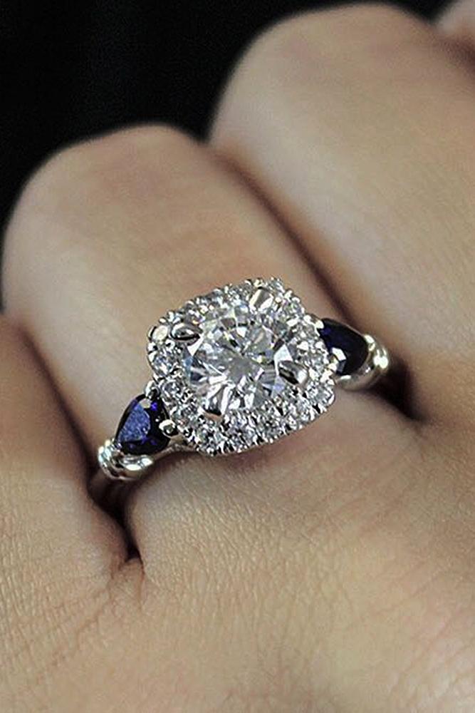 Best sapphires designers round cut halo diamond unique
