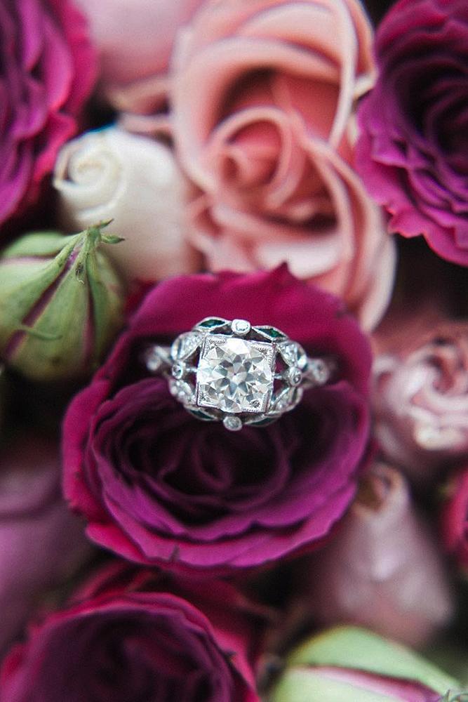 best vintage engagement rings round cut white gold diamond