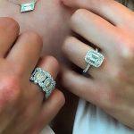 halo engagement rings white gold emerald cut diamond featured