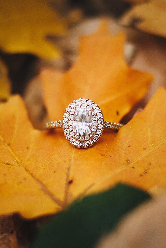 moissanite engagement rings halo oval pave band rose gold