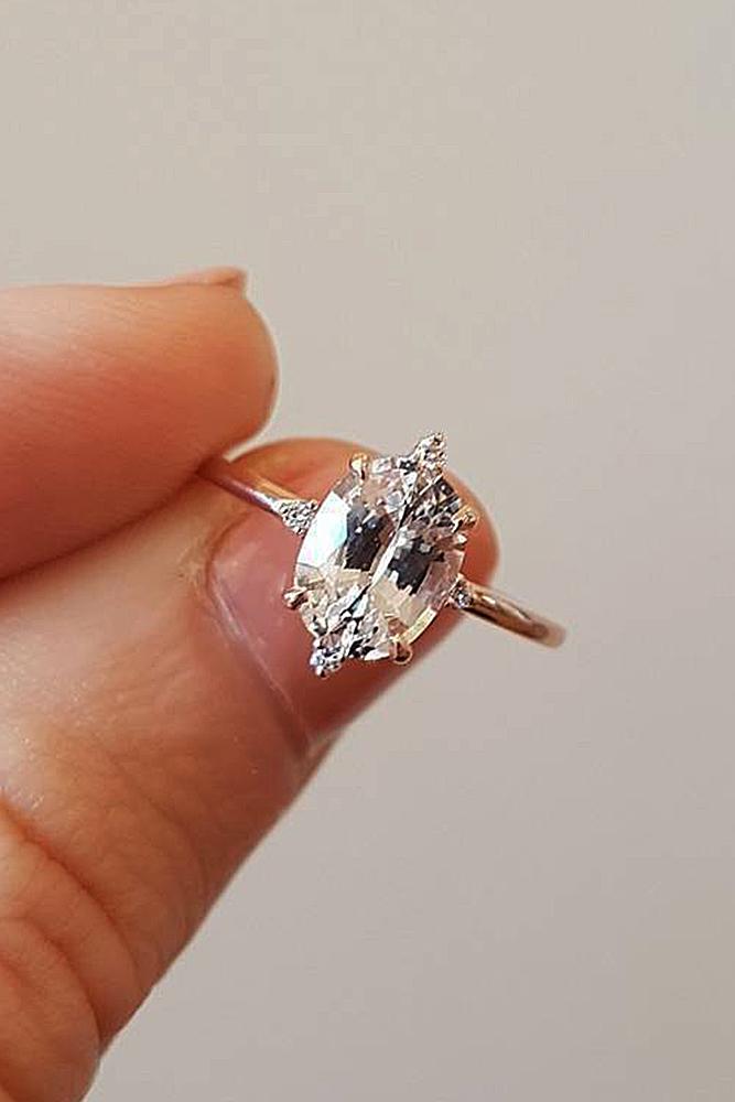 rose gold solitaire ring unique modern diamond