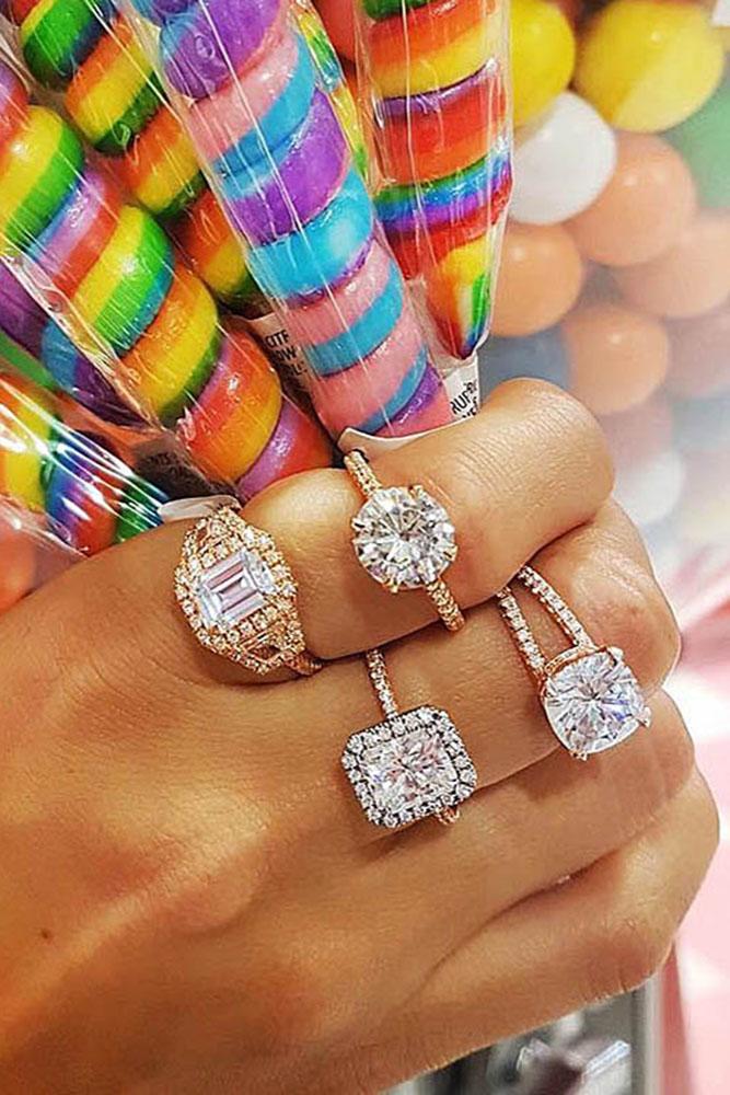 rose gold unique engagement rings diamond engagement rings best rings halo rings unique rings