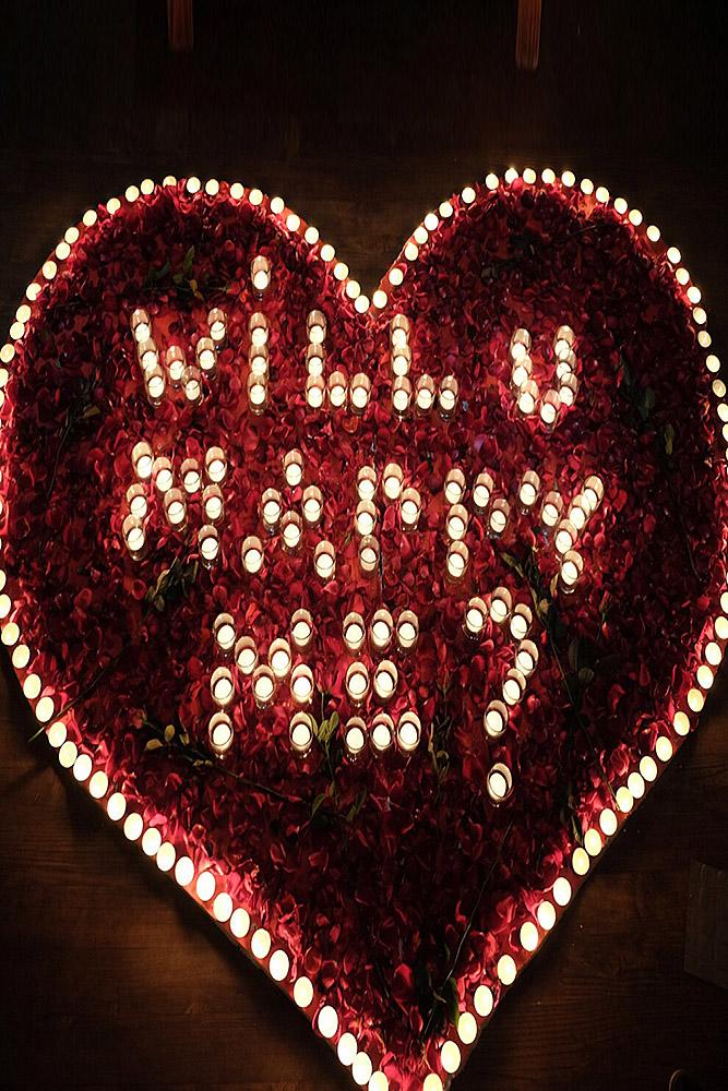 unique proposal ideas roses and candles heart romantic