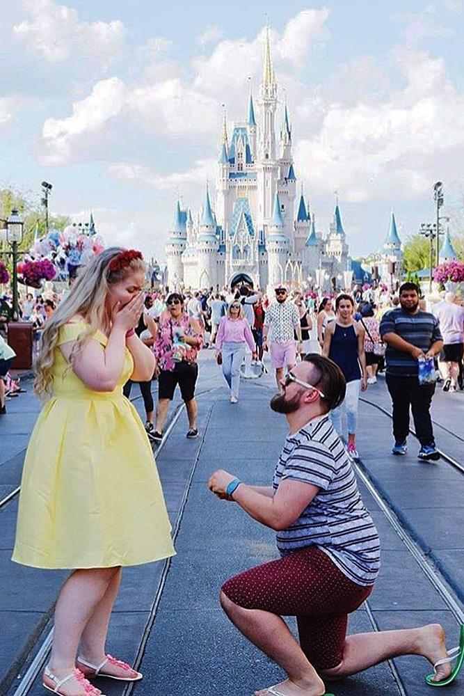 Disney proposal ideas couple romantic cinderella castle