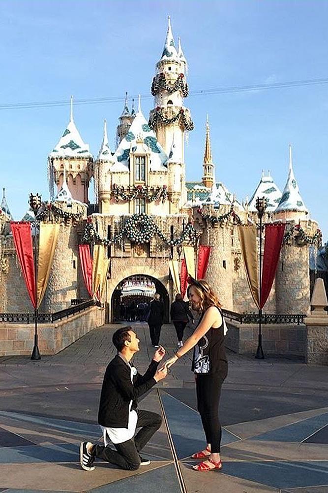 Disney proposal ideas romantic engagement near castle