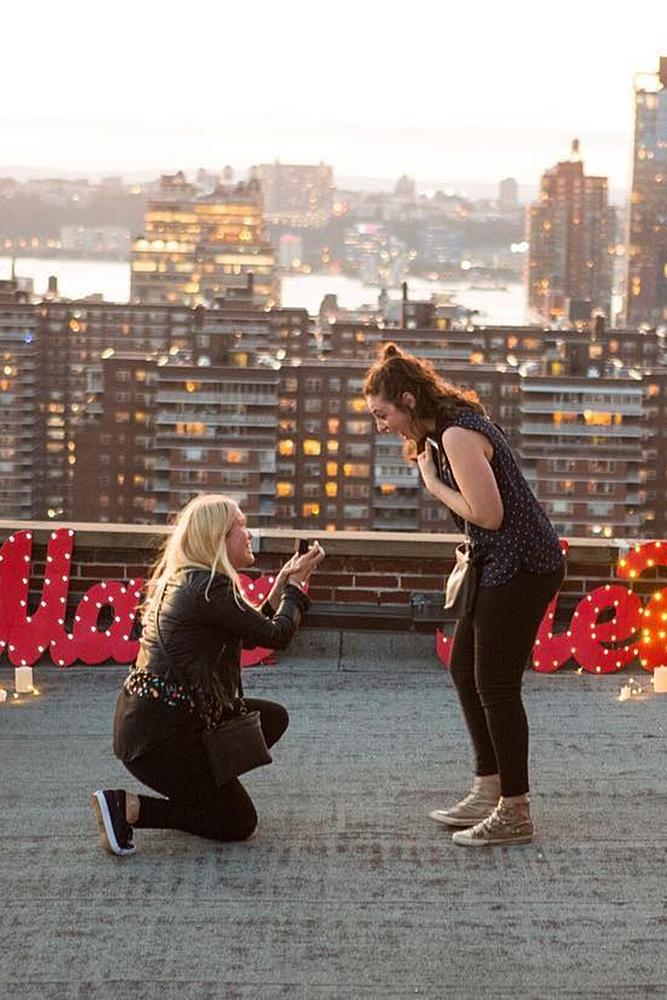 ame sex proposals proposal on the roof