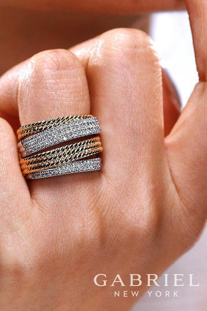 wedding rings set rose gold and white gold wedding band sparkling