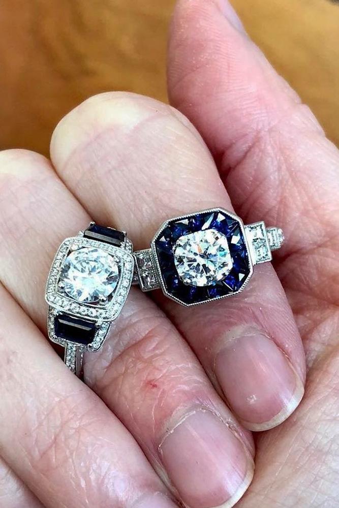 best sapphires designers art deco rings white gold white sapphire engagement rings