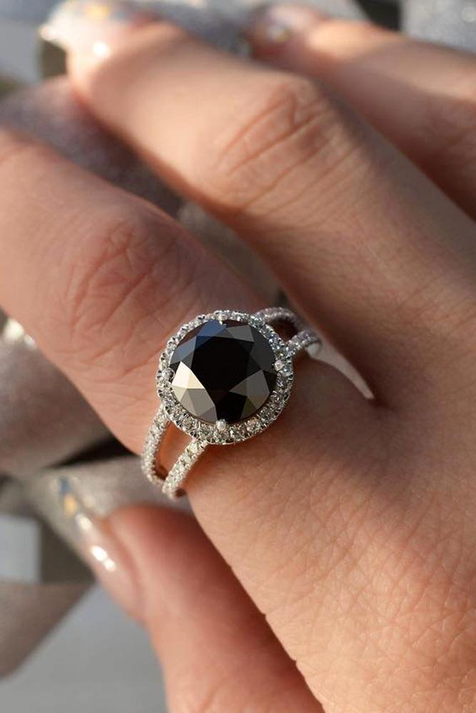 black diamond engagement rings halo engagement rings white gold engagement rings split shank engagement rings