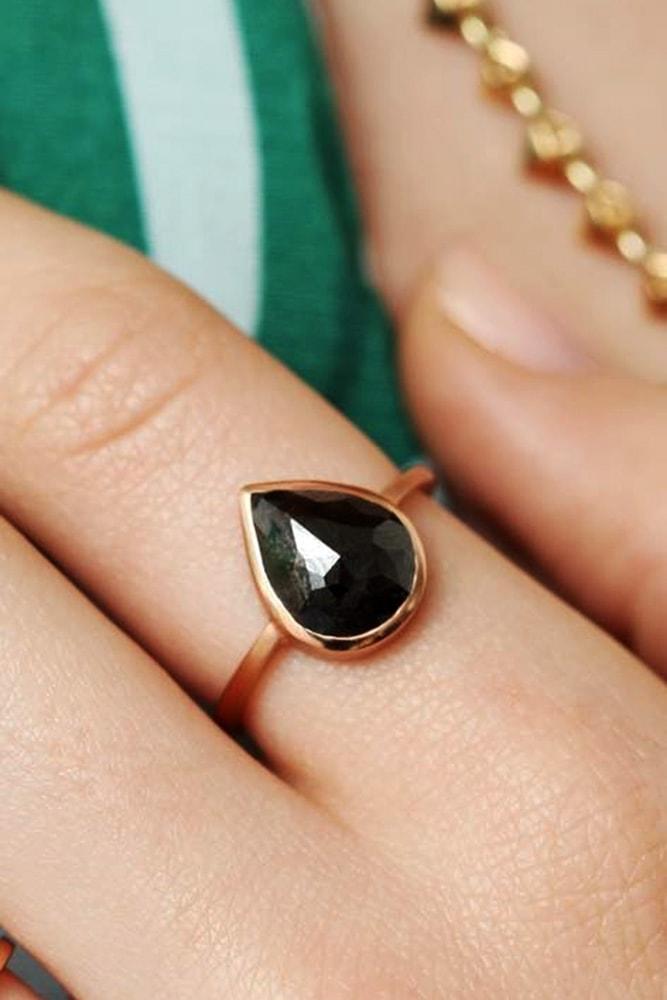 black diamond engagement rings rose gold pear cut diamond solitaire engagement ring classic