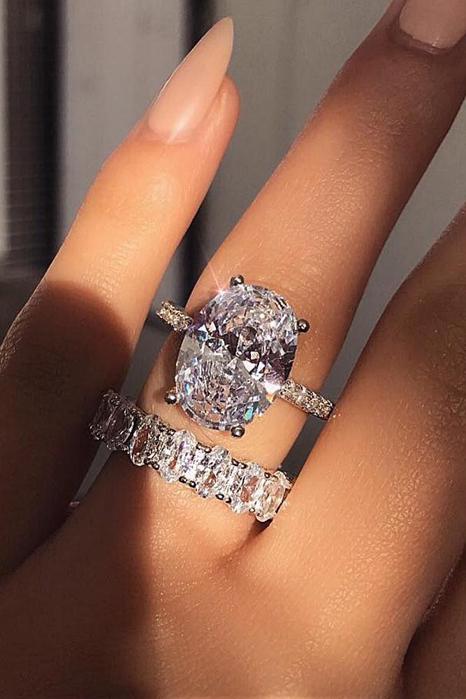 bridal sets white gold oval diamond pave unique band bright