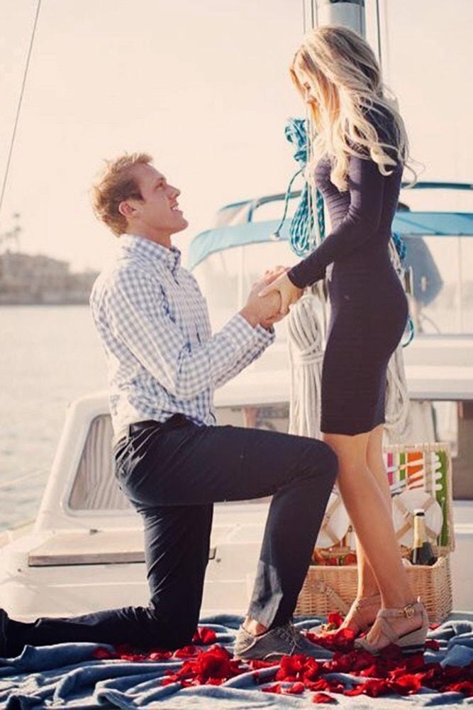 proposals fairy tale proposal on the yacht beautiful sunset