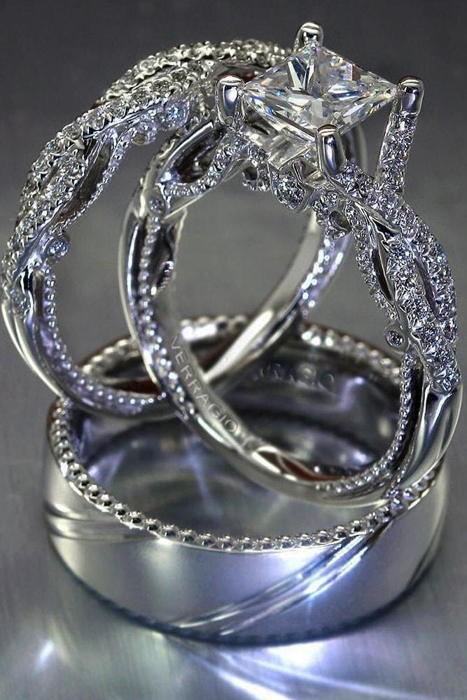 verragio engagement rings white gold cushion cut diamond twisted band amazing