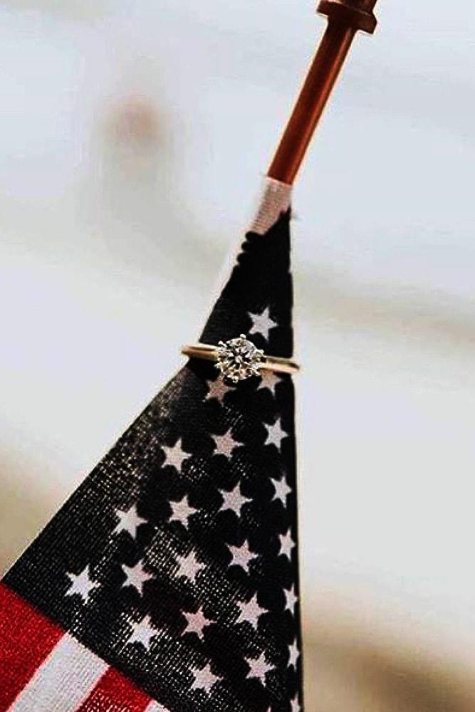 4 july proposal decoration usa flag engagement ring round cut diamond white gold perfect proposal ideas independence day decoration