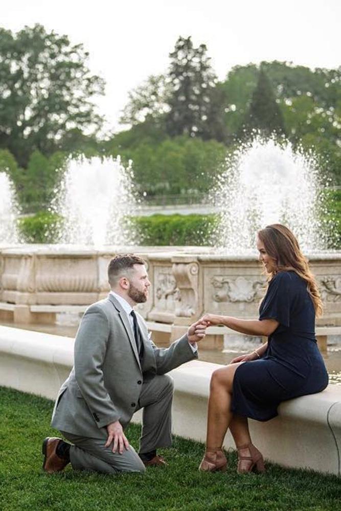 best proposals sweet proposals near fountains in summer