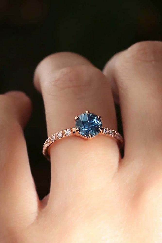 colored engagement rings round engagement rings rose gold engagement rings gemstone engagement rings sapphire rings