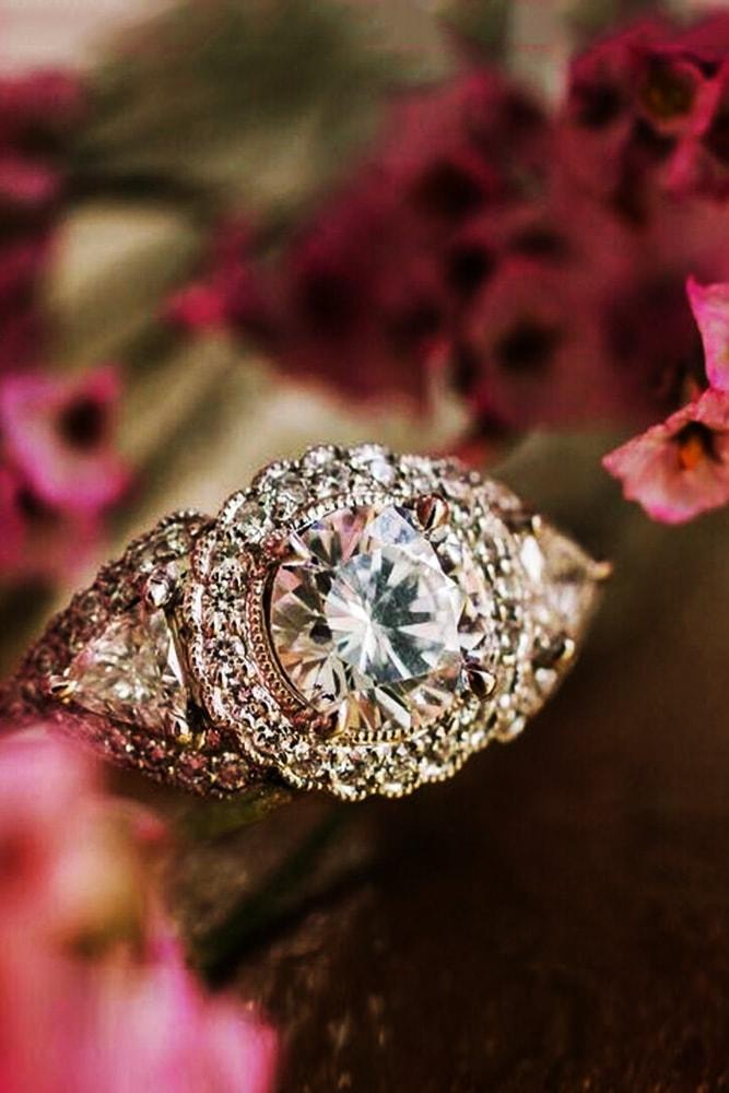 kirk kara engagement rings halo engagement ring rose gold oval cut diamond halo vintage pave band kirk kara min