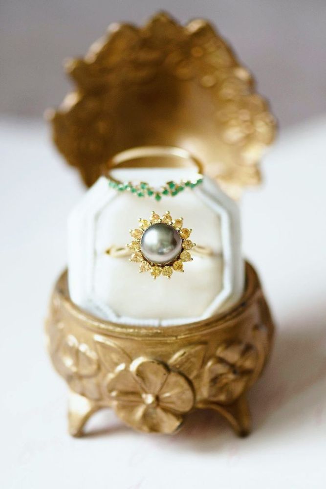pearl engagement rings halo rings