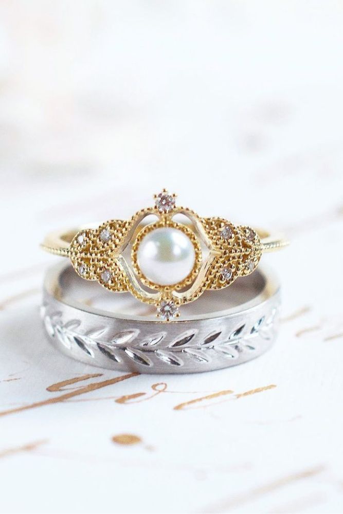pearl engagement rings modern rings