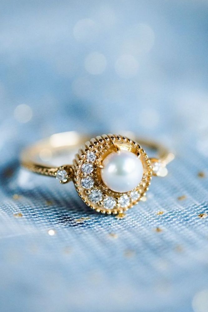 pearl engagement rings unique rings