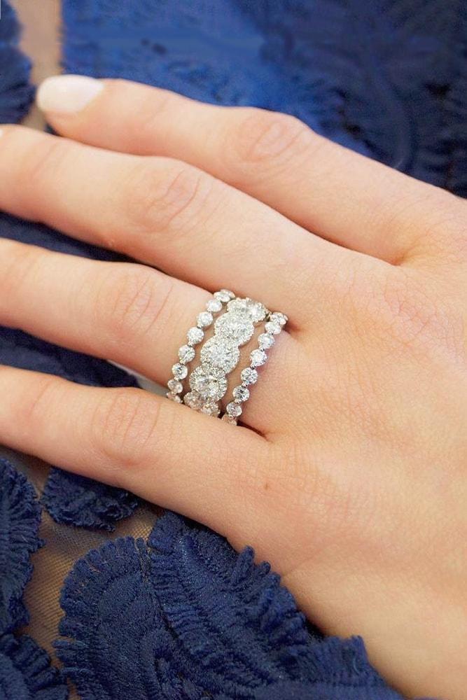 ring trends round cut diamonds pave band eternity band rings