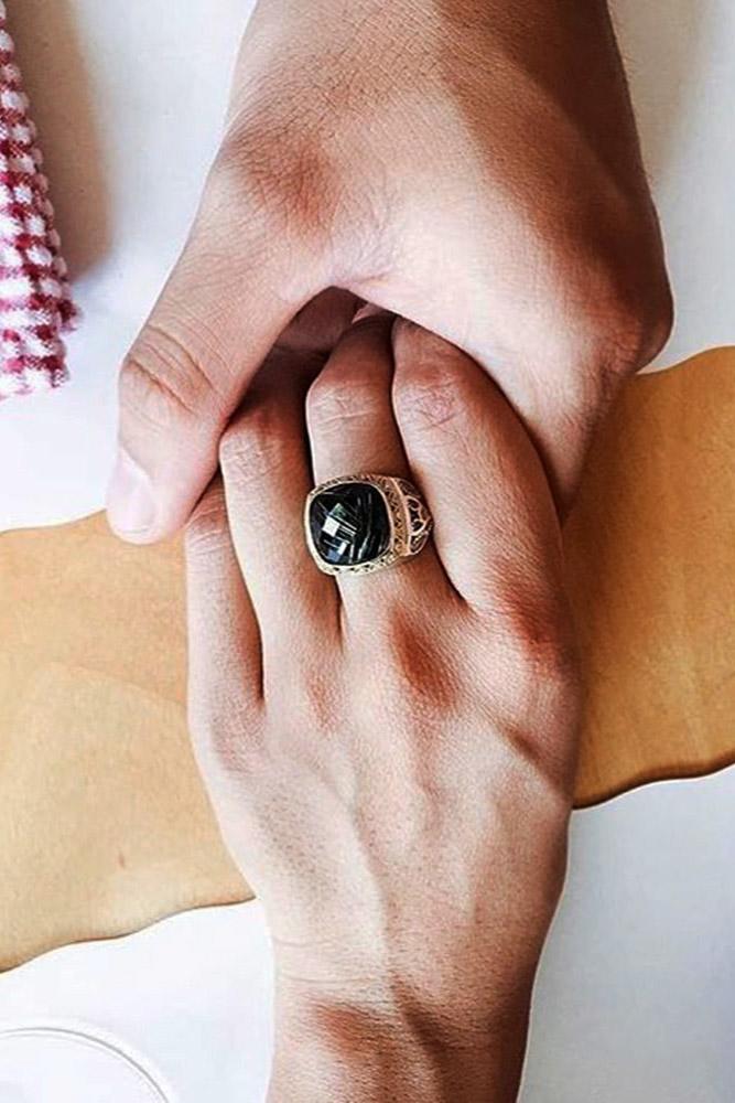 tacori engagement rings cushion cut black onyx mixed metals