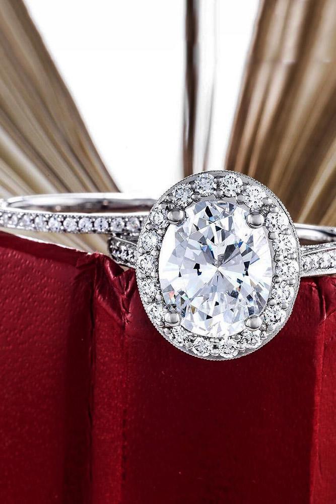 tacori engagement rings oval cut diamond halo engagement ring in set white gold pave band