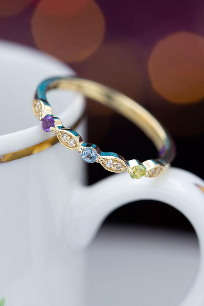 wedding rings set gemstone engagement rings rose gold engagement rings stackable engagement rings unique wedding rings wedding bands