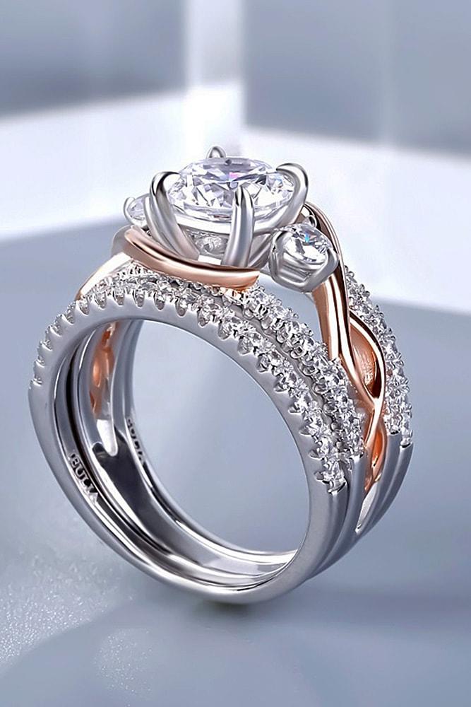 bridal sets two tone bridal sets unique engagement rings diamond engagement rings wedding ring sets for woman