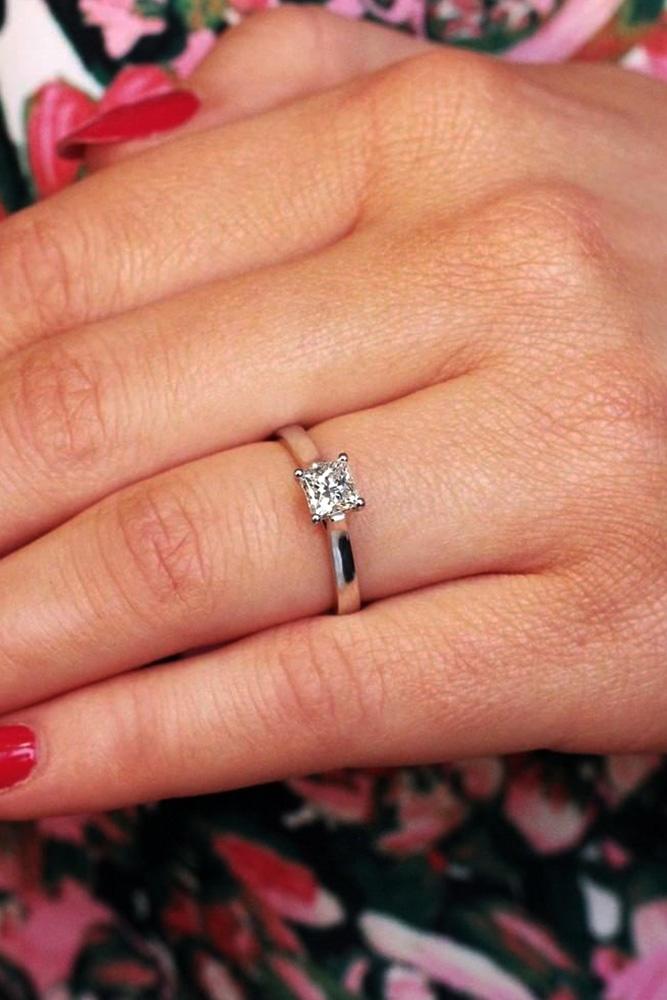 classic engagement rings white gold engagement rings princess shaped diamond rings classic rings