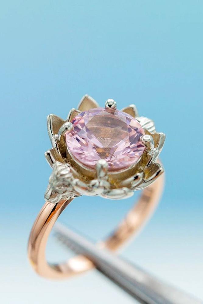 morganite engagement rings rose gold engagement rings floral engagement rings