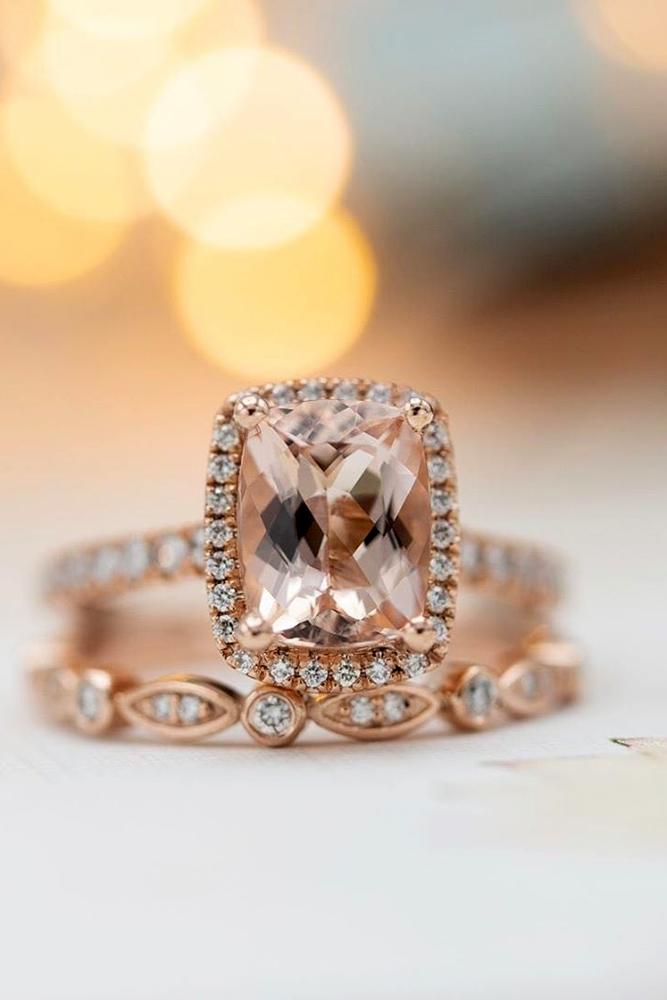 morganite engagement rings rose gold engagement rings halo engagement rings