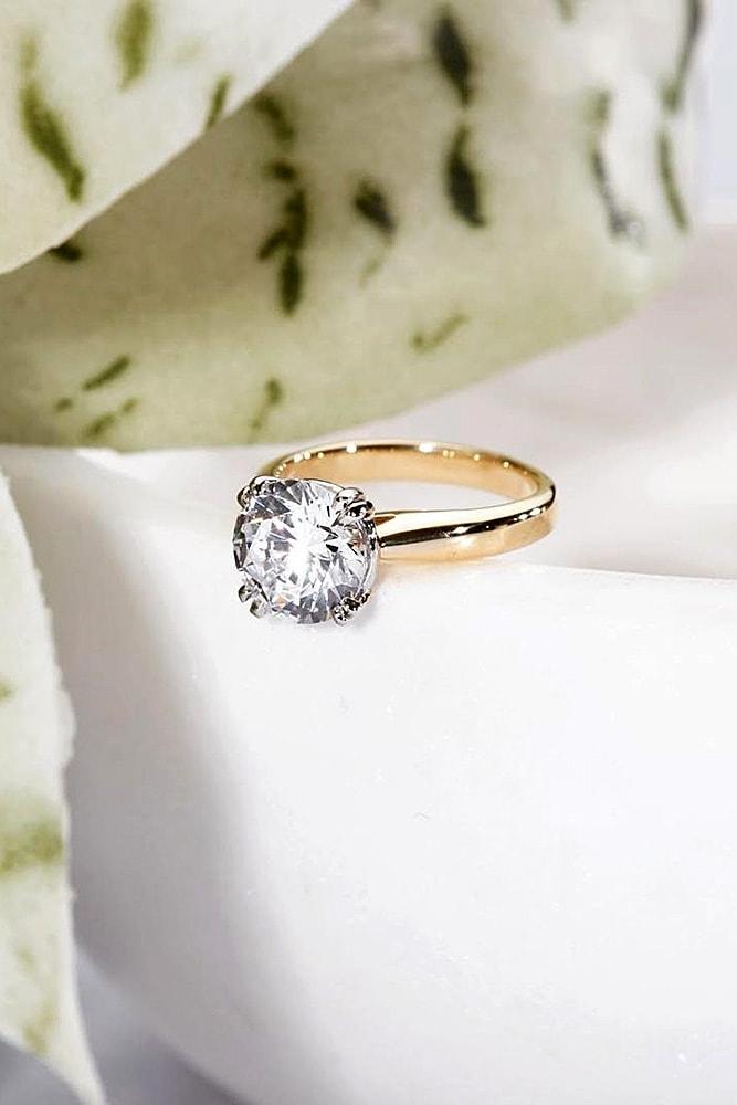 round engagement rings rose gold engagement rings solitaire engagement rings