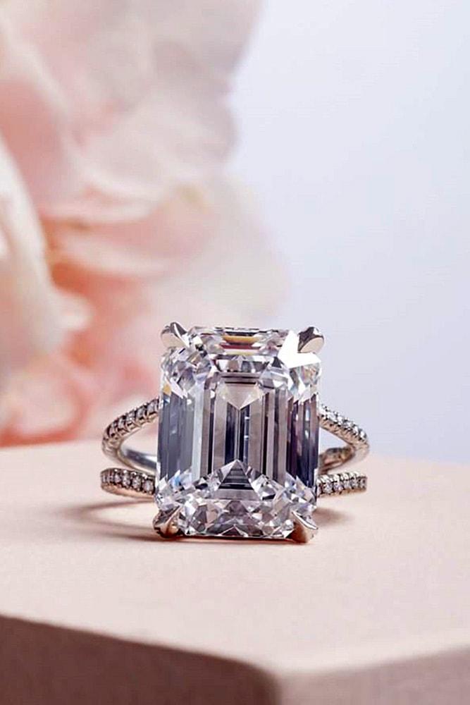 solitaire engagement rings classic engagement rings white gold engagement rings emerald cut engagement rings