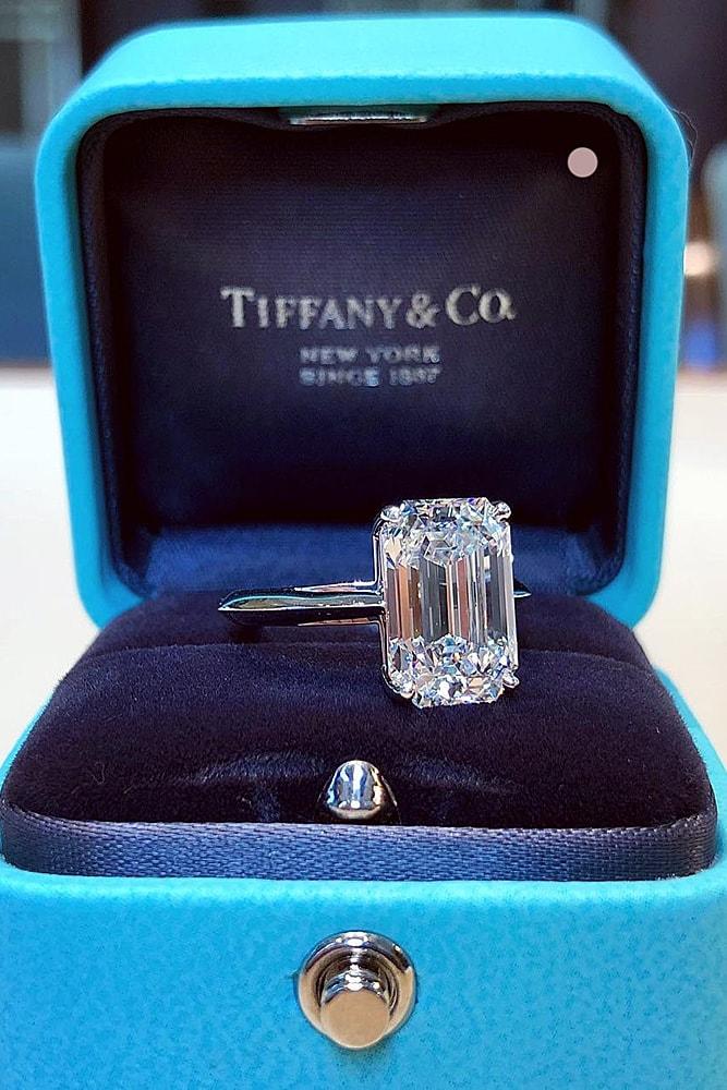 solitaire engagement rings simple engagement rings white gold engagement rings emerald cut engagement rings