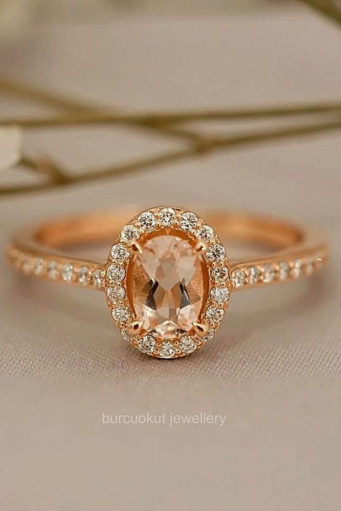 vintage engagement rings gemstone rings oval engagement rings rose gold engagement rings diamond pave band