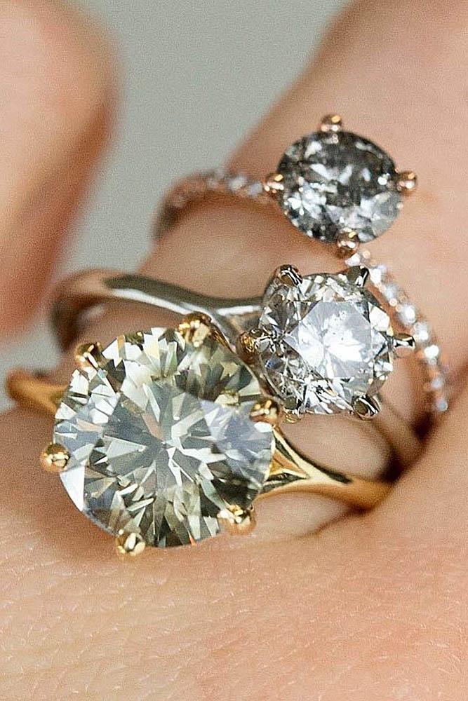 beautiful engagemen rings diamond engagement rings round cut engagement rings solitaire rings two tone rings