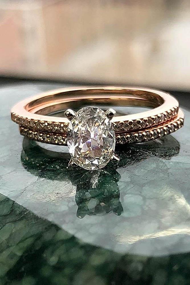 bridal sets rose gold wedding ring sets diamond wedding rings oval cut engagement rings simple engagement rings