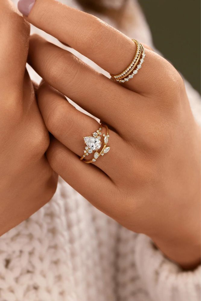 classic engagement rings pear cut rings