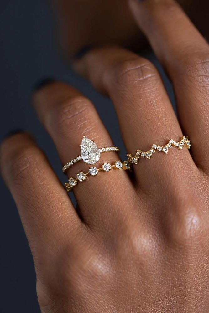 classic engagement rings pear cut rings