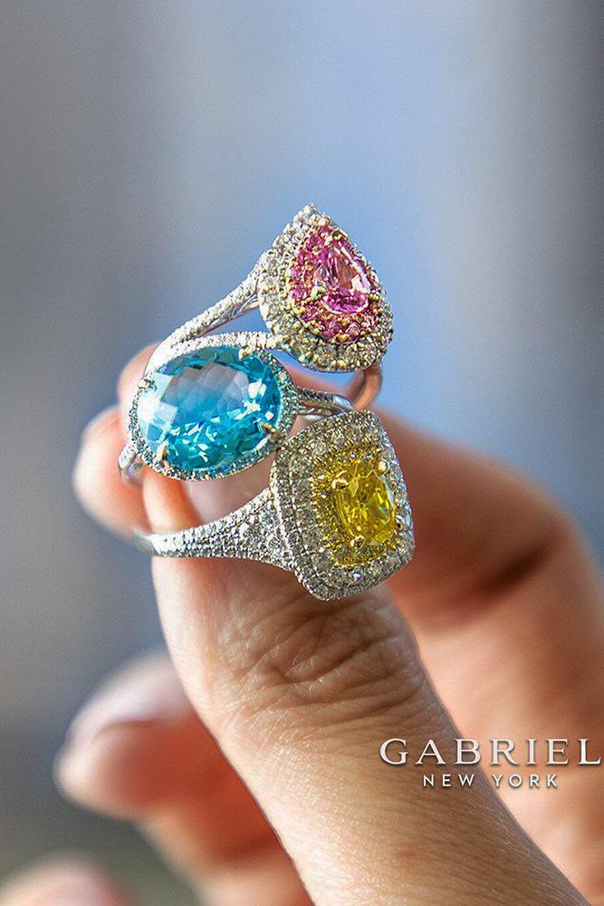 gemstone engagement rings white gold engagement rings diamond halo engagement rings colored diamond engagement rings