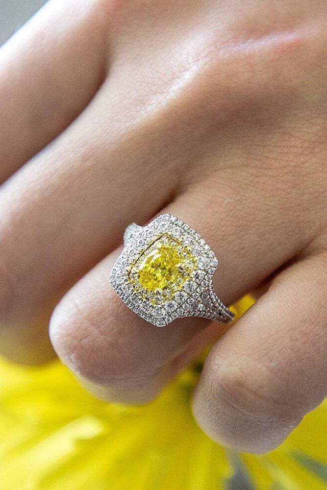 gemstone engagement rings white gold engagement rings diamond halo engagement rings yellow diamond engagement rings
