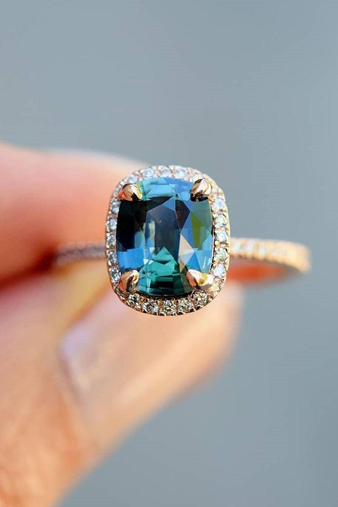 sapphire engagement rings diamond halo engagement rings blue sapphire rings rose gold engagement rings cushion cut rings