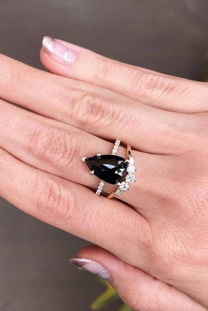 beautiful wedding ring sets rose gold wedding rings pear cut engagement rings black diamond wedding rings