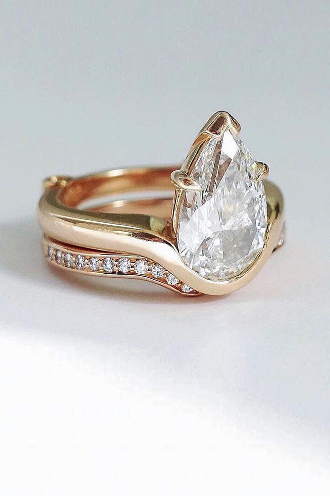 beautiful wedding ring sets rose gold wedding rings pear cut engagement rings diamond wedding rings unique wedding ring sets