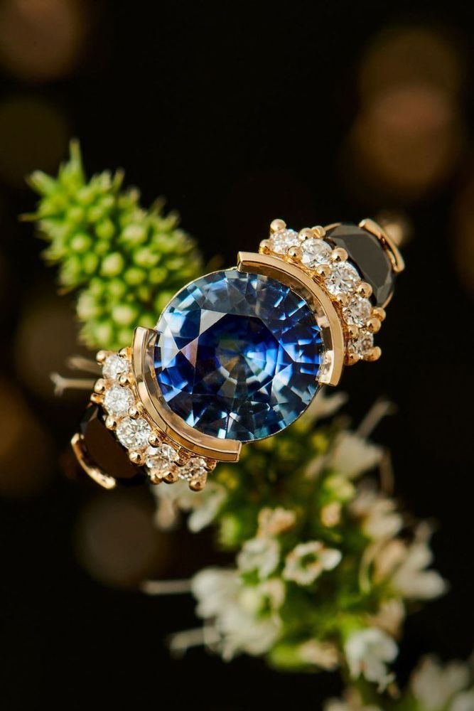 best vintage engagement rings with colored gemstones