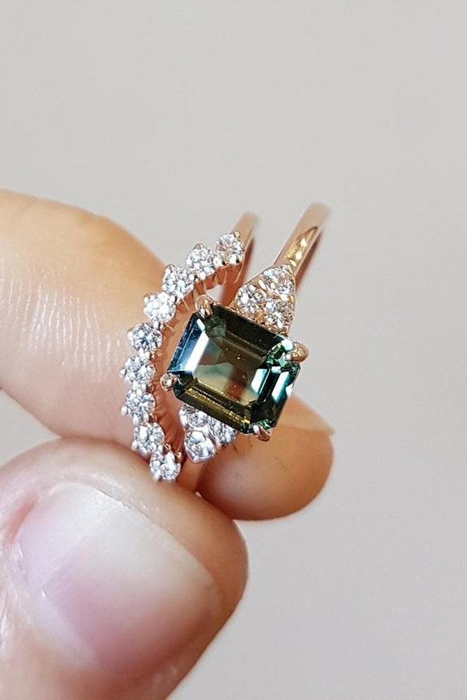 diamond wedding rings rose gold wedding rings emerald cut gemstone engagement rings solitaire rings