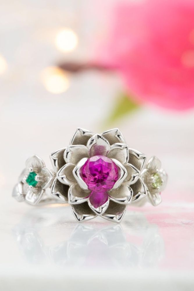 modern engagement rings floral rings
