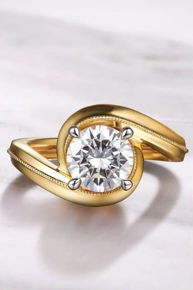 modern engagement rings with split shank